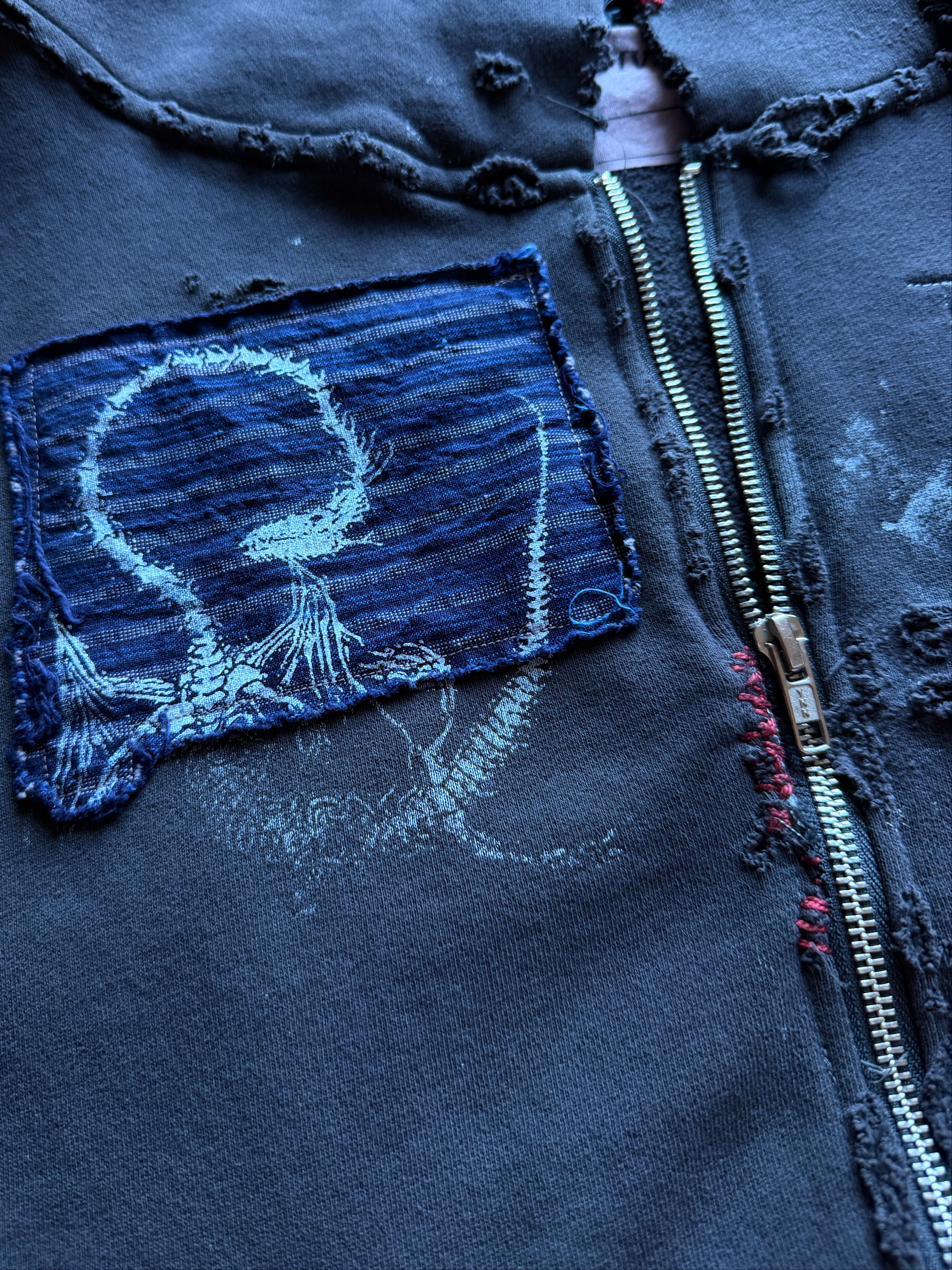 REPAIRED PATCHWORK STAPLE HOODIE