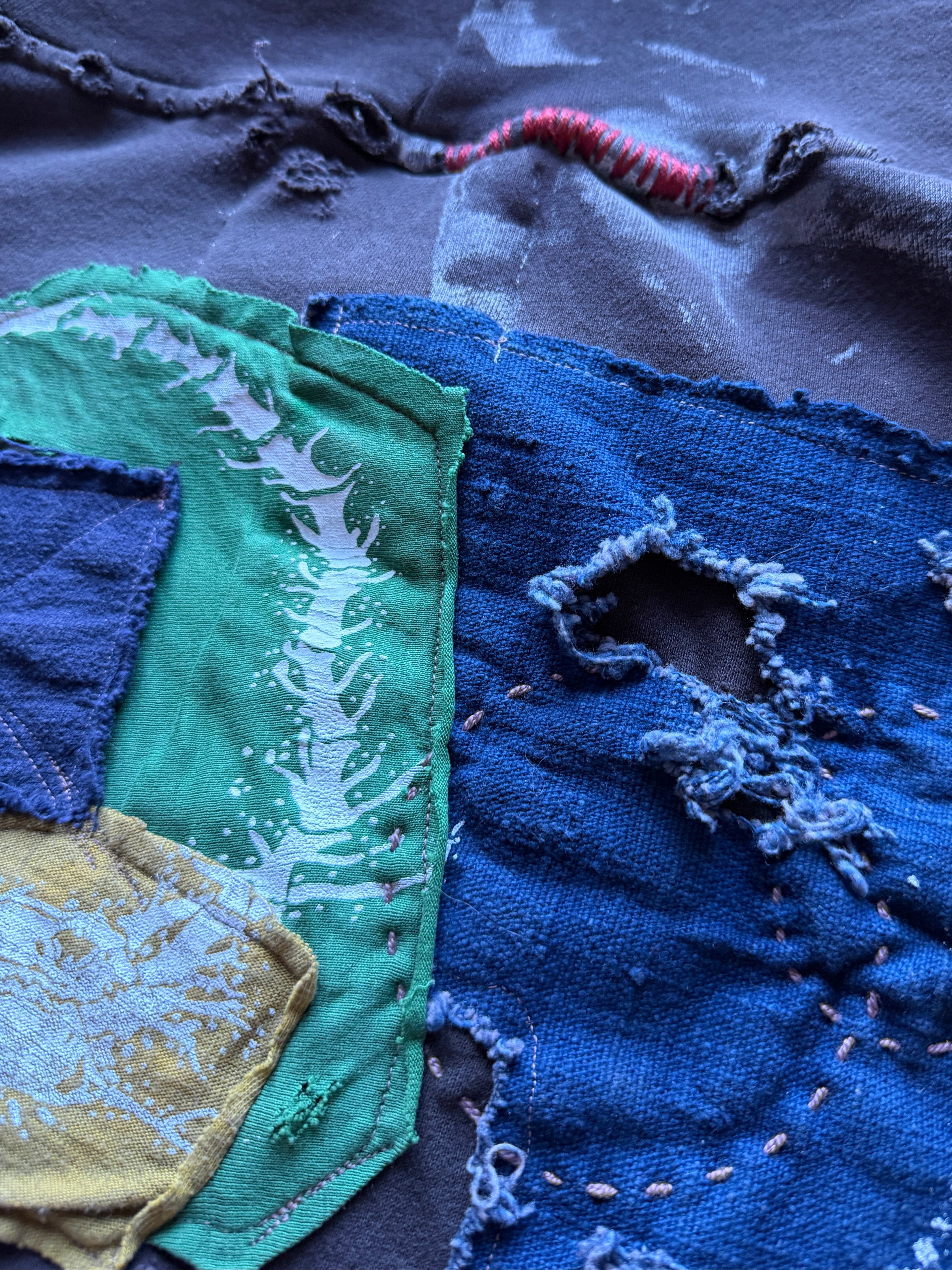 REPAIRED PATCHWORK STAPLE HOODIE