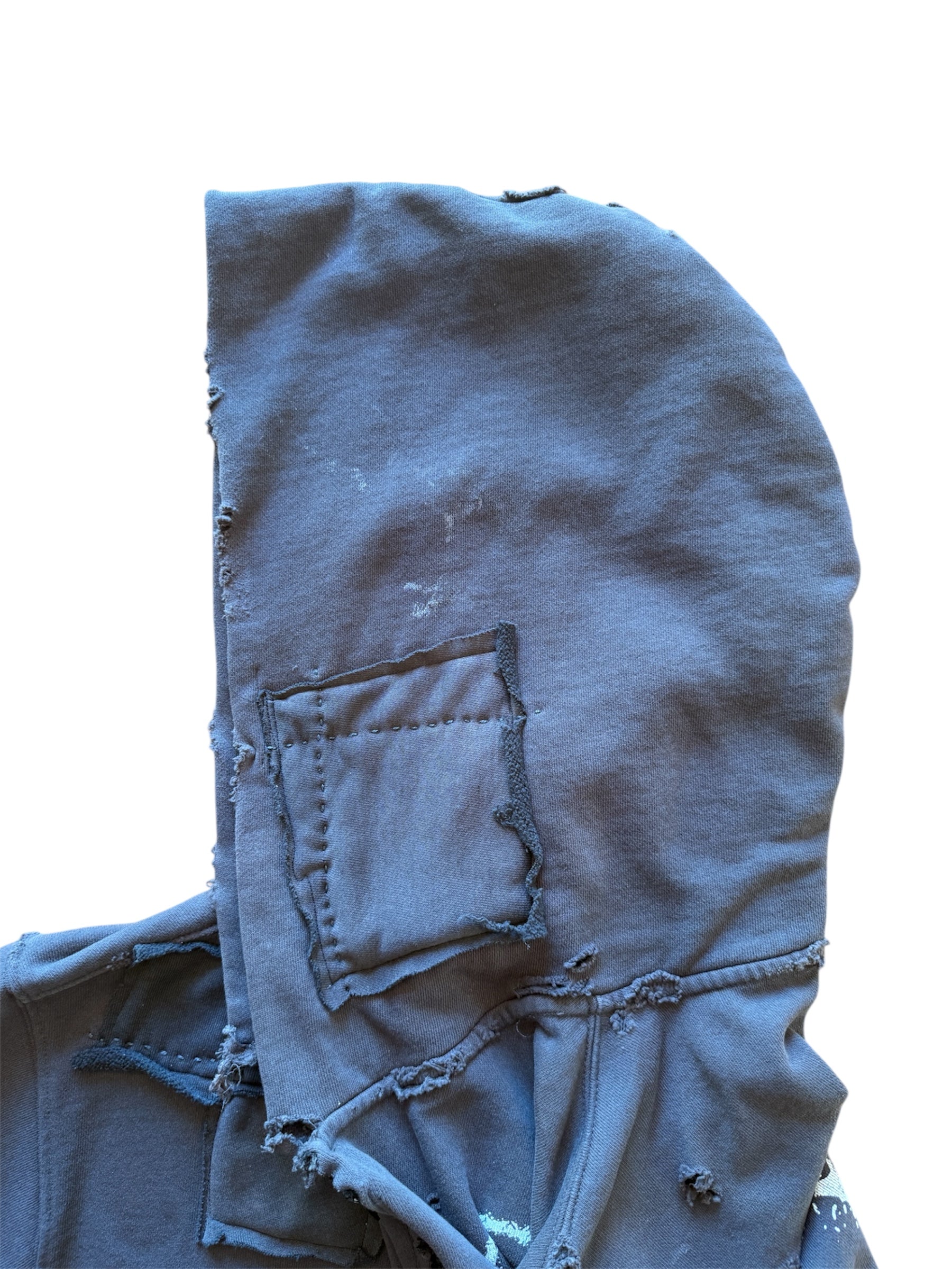 REPAIRED & CROPPED STAPLE ZIP HOODIE