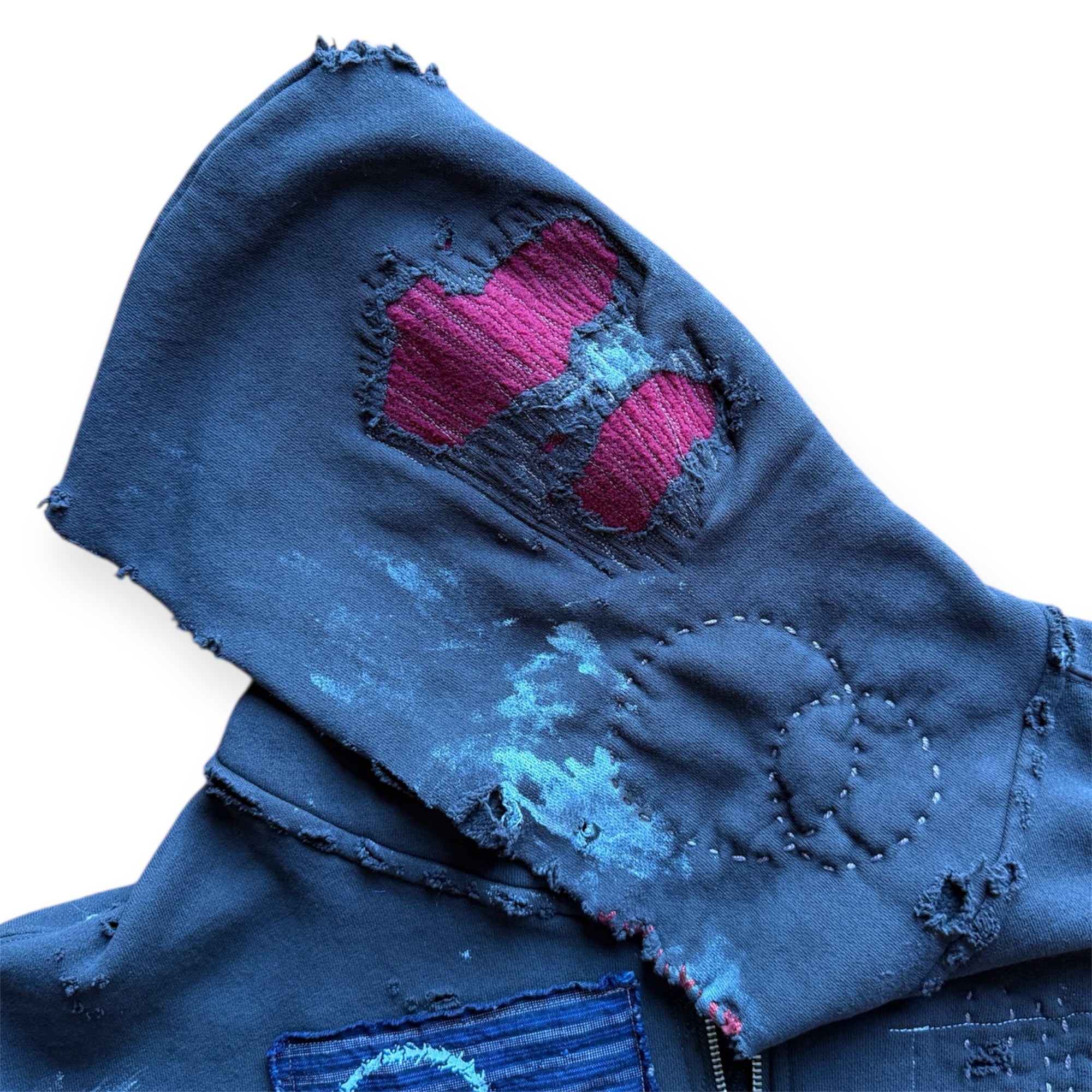 REPAIRED PATCHWORK STAPLE HOODIE